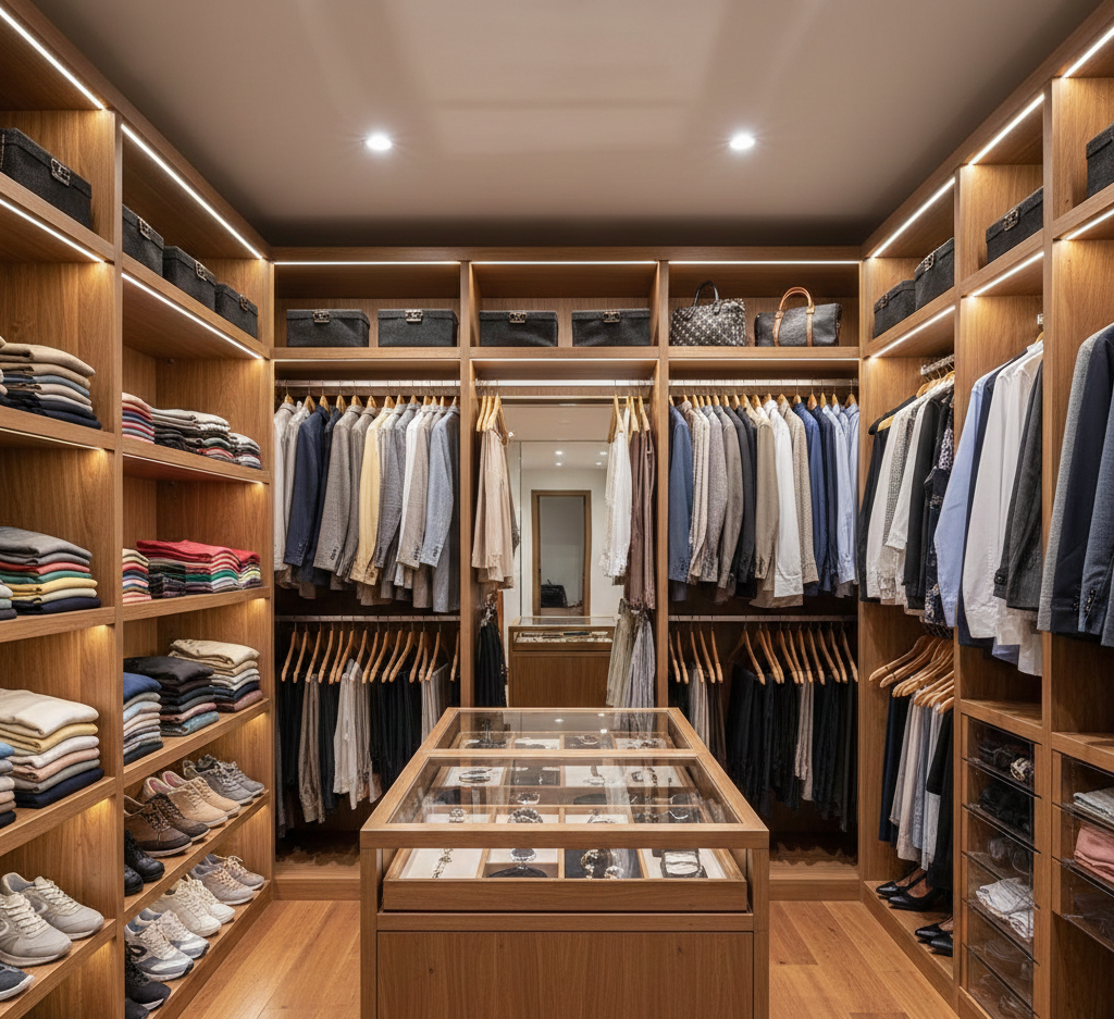 Beautifully organized walk-in closet