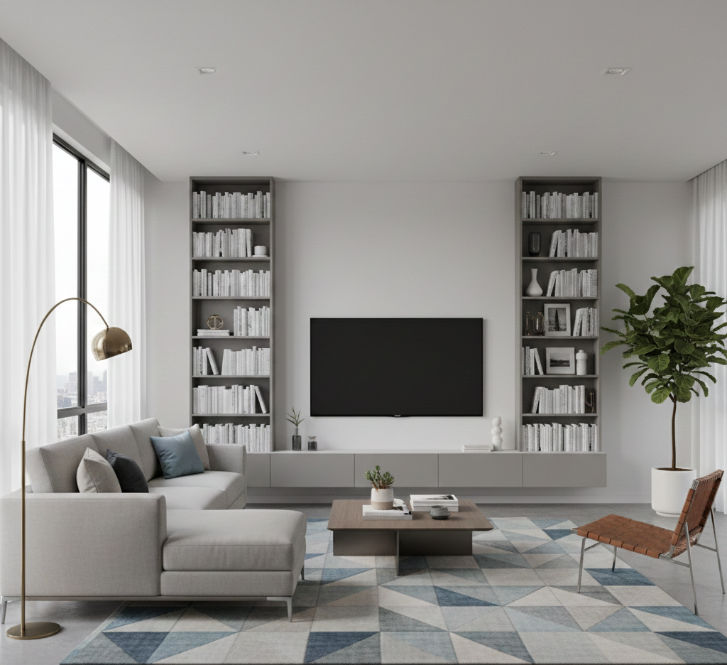 Beautifully organized modern living space